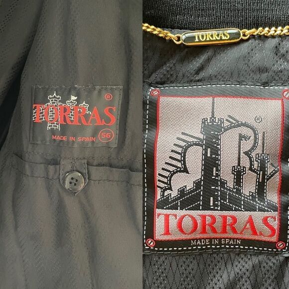 TORRAS Spain Leather Lightweight Bomber Jacket Black 56 EU - Picture 8 of 8